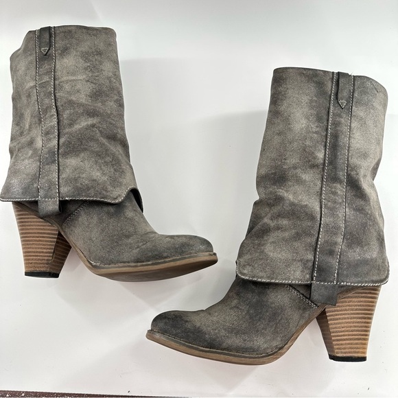 MIA Jeri midcalf womens Boots size 6.5 gray faux leather spat western - Picture 6 of 14